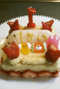 卵なし☆祝１歳のバースデーケーキ（風）