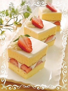 シフォン生地で簡単ショートケーキ♡