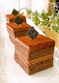 シフォン生地で簡単チョコレートケーキ