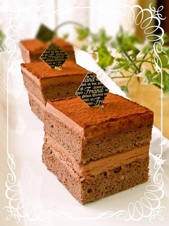 シフォン生地で簡単チョコレートケーキの画像