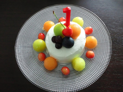 一歳の誕生日ケーキ（イチゴがなくても❤）の写真