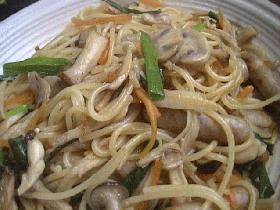 牡蠣醤油味のきのこパスタ