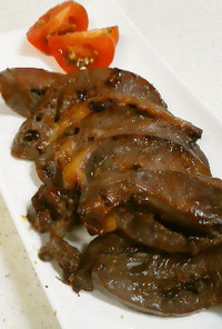 豚ハツの生姜醤油焼き