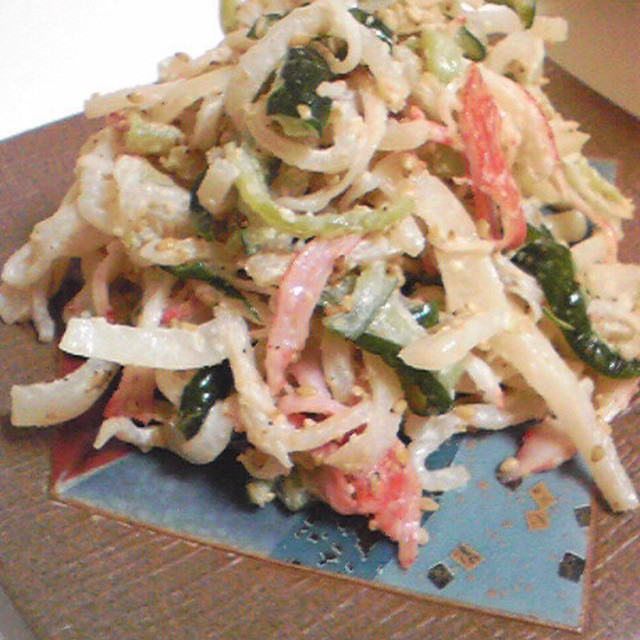 大根とキュウリの胡麻マヨサラダ レシピ 作り方 By ハニュマ クックパッド