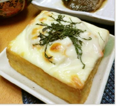 絹揚げ豆腐のキムチーズ焼きの写真