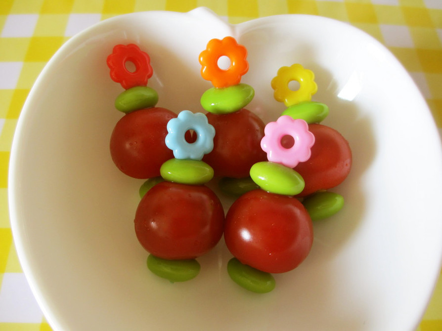 お弁当に★プチトマトと枝豆ピックの画像