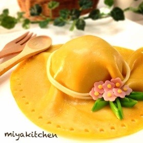 麦わら帽子のデコオムライス*キャラ弁