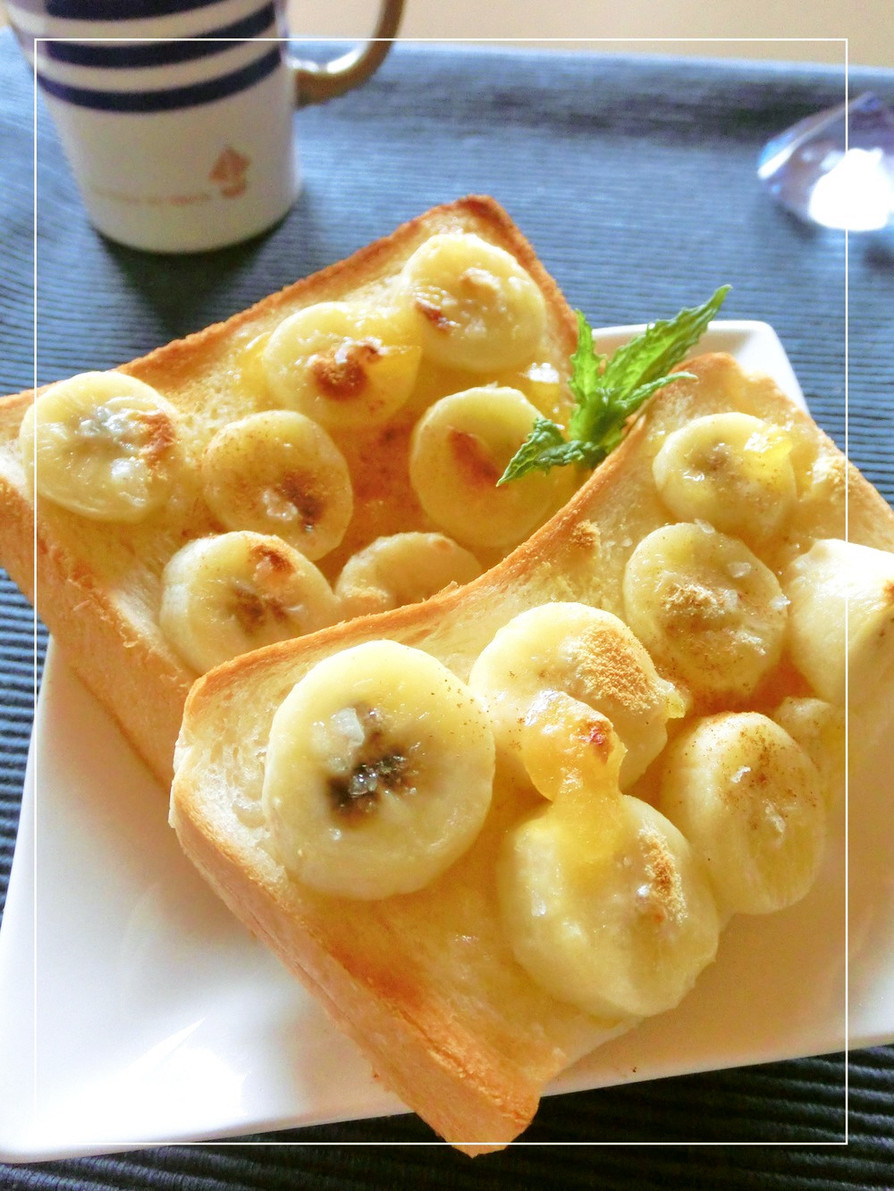 バナナと杏ジャムの　塩＊ミルキートーストの画像