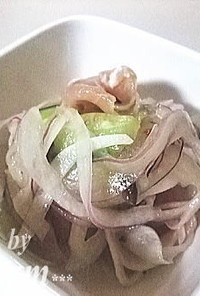 生ハム＆紫玉葱と胡瓜のサラダ
