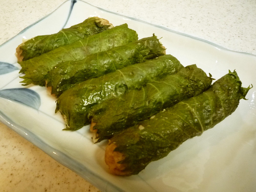 レンジで超簡単♪塩麹で大葉の豚ひき肉巻き