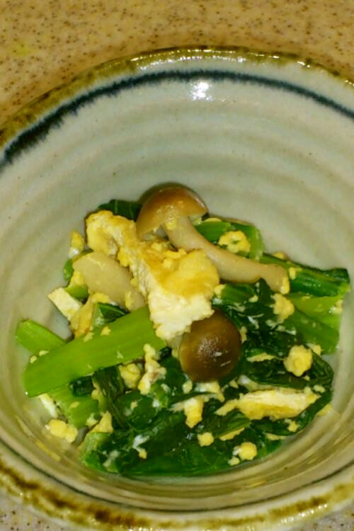小松菜と卵の味噌和えの画像