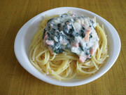 離乳食完了期♪ホワイトソースのパスタの写真