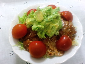 カフェ風☆アボカドタルタルの豚南蛮丼☆