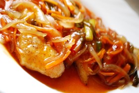 白身魚の甘酢あんかけ