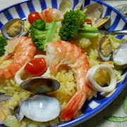 フライパンで簡単！海鮮パエリア