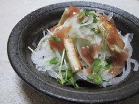 ∽∽新玉ねぎと油揚げの梅サラダ∽∽