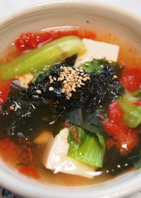 韓国風豆腐と野菜のスープ
