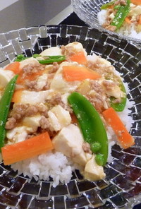 あっさり麻婆豆腐丼　～塩麹レシピ