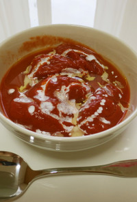 ふた手間加えた冷製トマトスープ
