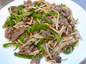 お手軽簡単☆牛肉とピーマンの細切り炒め