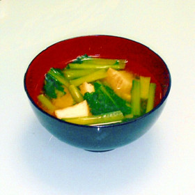 小松菜と厚揚げのお味噌汁