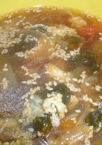 キャベツと玉ねぎとトマトの中華スープ