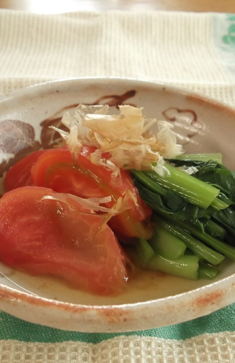 小松菜とトマトの煮びたしの画像