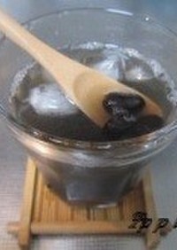 黒豆(ラカントＳ煮)の黒酢ドリンク