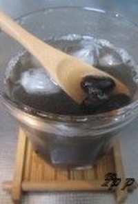 黒豆(ラカントＳ煮)の黒酢ドリンク