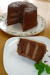 小さく焼くチョコシフォンケーキ