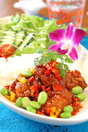 唐揚げリメイク夏野菜たっぷり甘辛韓国風★の写真