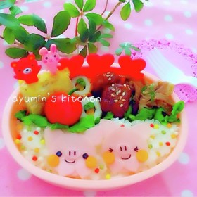 キャラ弁*ハムで簡単*ぶたちゃん