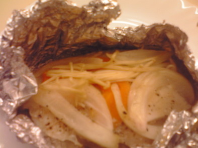 白身魚のホイル焼きの写真