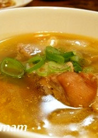 リメイク★手羽元煮物を参鶏湯風スープに！