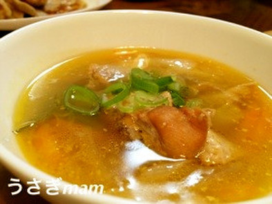 リメイク★手羽元煮物を参鶏湯風スープに！の写真