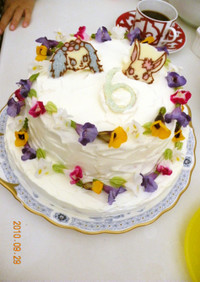 ジュエルペットのお花いっぱい2段ケーキ☆