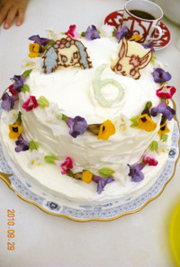 ジュエルペットのお花いっぱい2段ケーキ☆