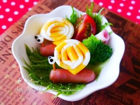 しましま薄焼き卵deかたつむり☆キャラ弁