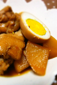 鶏肉と卵のマーマレード煮