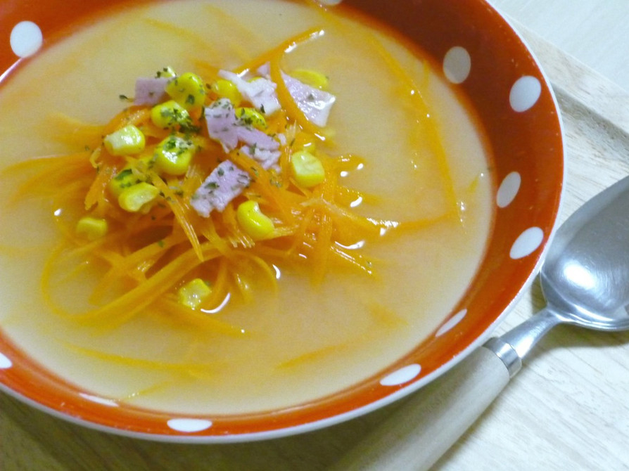 お箸で食べたい！塩麹のにんじんスープの画像