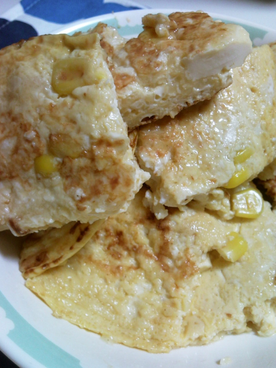 豆腐と卵のふわふわ焼き（コーン＆鶏肉）の画像