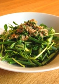 豆苗とツナのグリーンサラダ