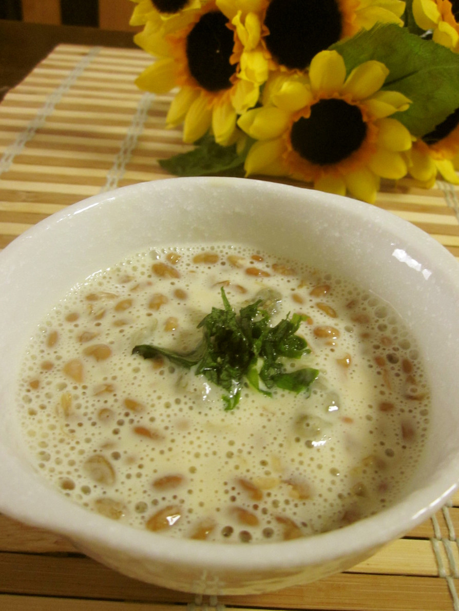 ヘルシー♫納豆＆豆乳のなめらかスープの画像