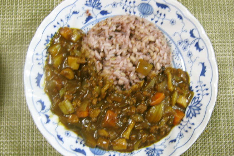 雑穀米で頂く ヘルシー夏野菜キーマカレー レシピ 作り方 By えりにゃんた クックパッド