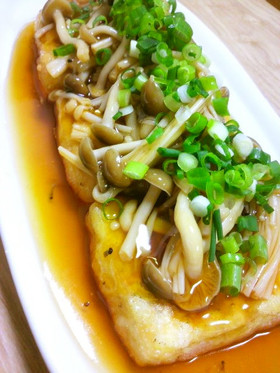 簡単!揚げ出し豆腐きのこあんかけのせ☆