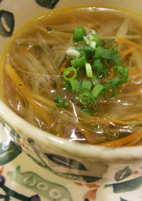 水菜とごぼうの簡単シャキシャキ野菜スープ
