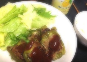卵不使用!簡単ピーマンの肉詰め♪