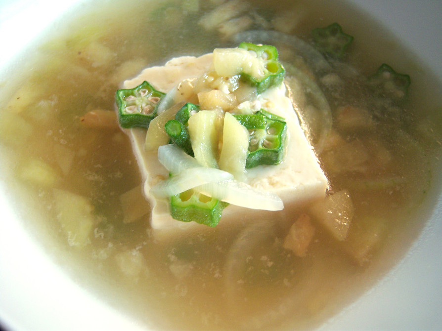 簡単＆短時間オクラのトロトロお豆腐スープの画像