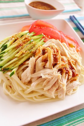 焼肉のたれで♪バンバンジー風冷やしうどん