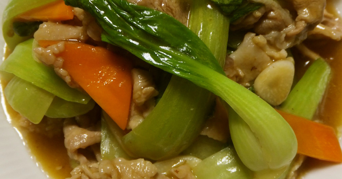 チンゲン菜と豚肉のオイスターソース炒め レシピ 作り方 By まんまるまうちゃん クックパッド 簡単おいしいみんなのレシピが375万品